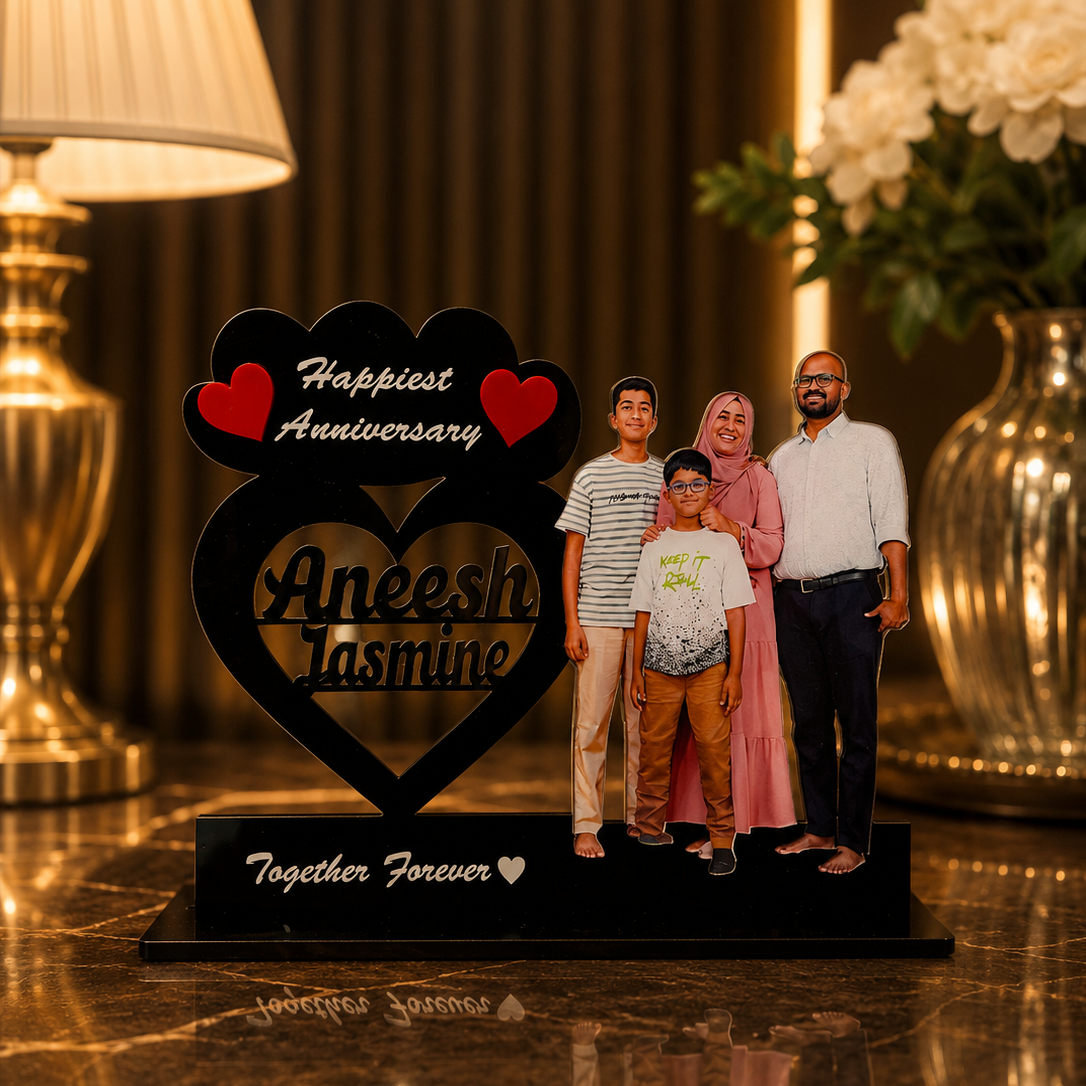 Custom Anniversary Couple & Family Statue Frame