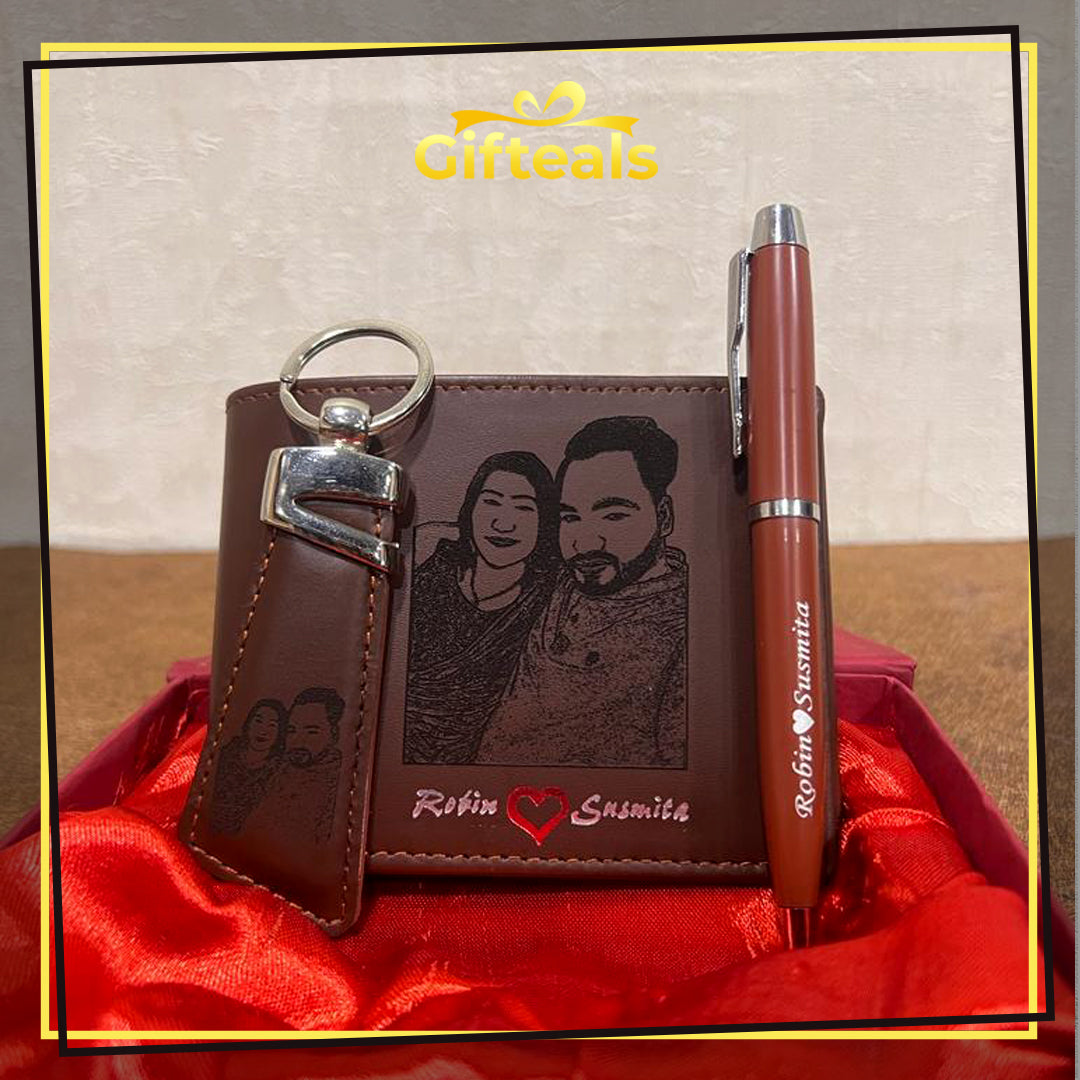 Picture Engraved Walletset For Him