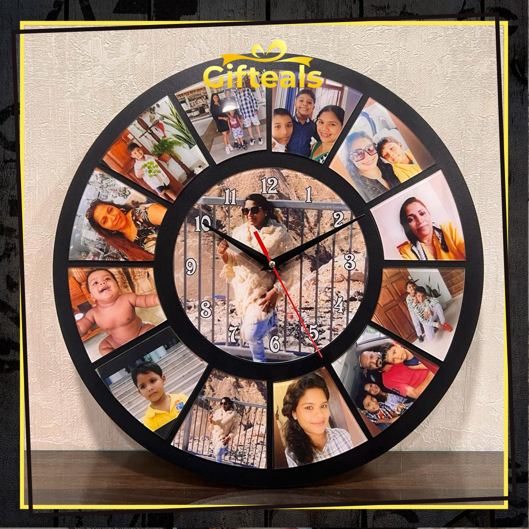 Wall Clock with 13 Photos