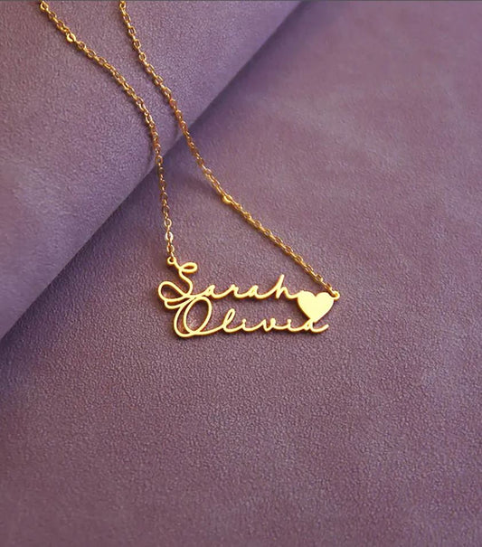 Personalized Name Necklace With Small Heart