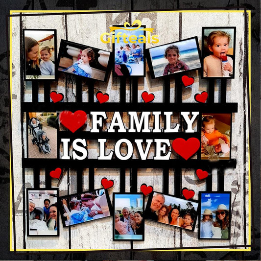 Family Is Love 12 Photo WallFrame - Gifteals