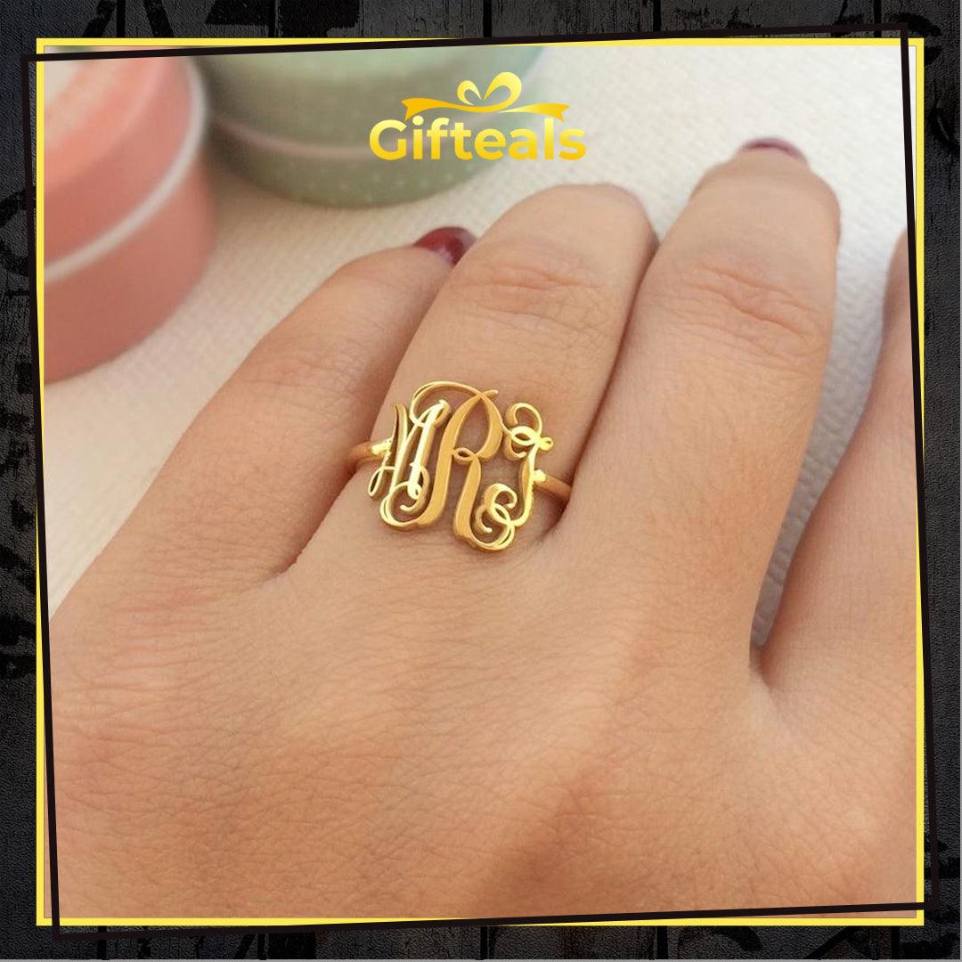 3 Name Initials Ring - Gifteals