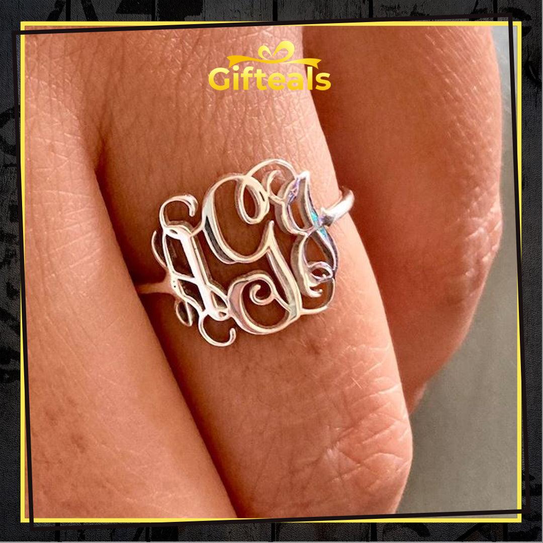 3 Name Initials Ring - Gifteals