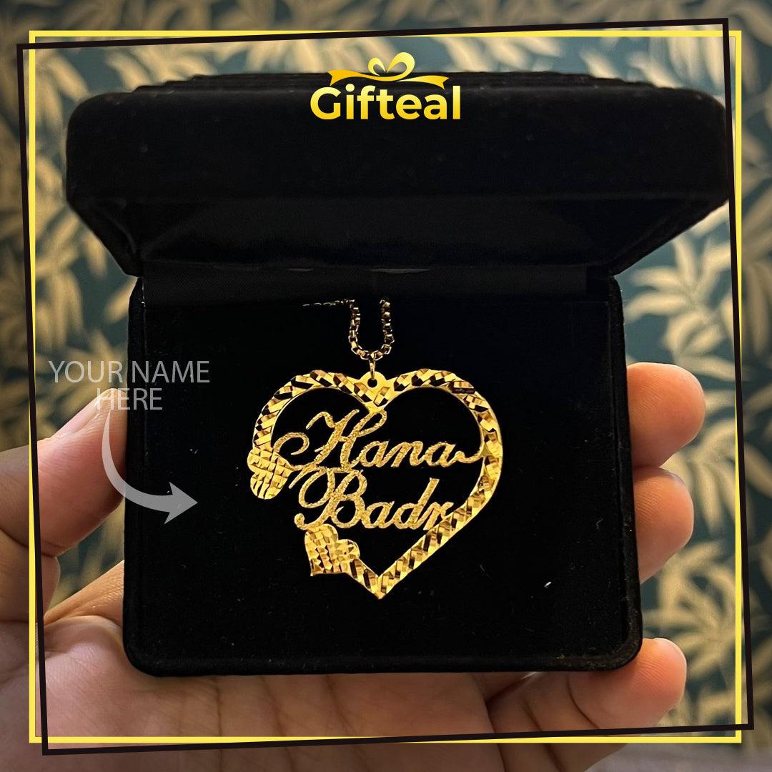 Glittery Double Name Necklace - Gifteals