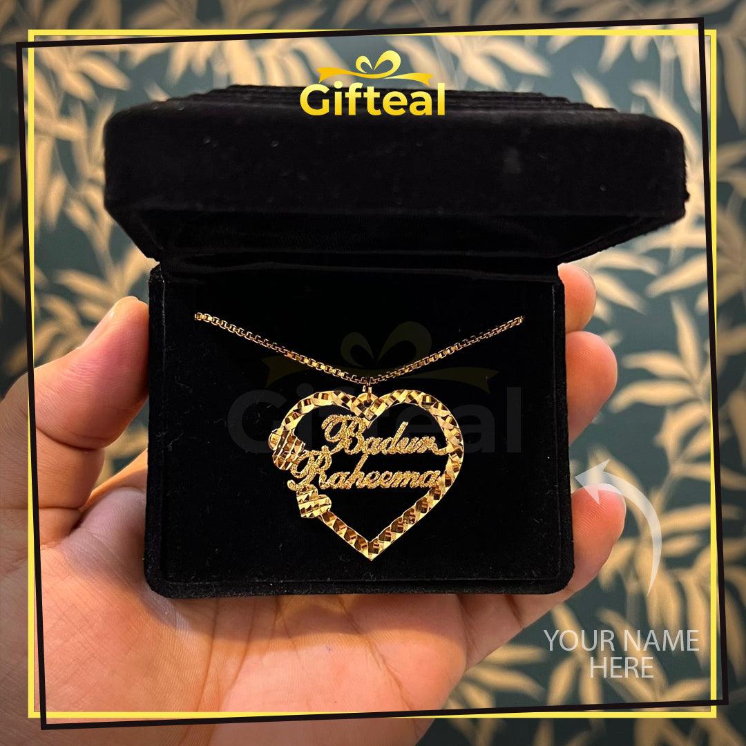 Glittery Double Name Necklace - Gifteals