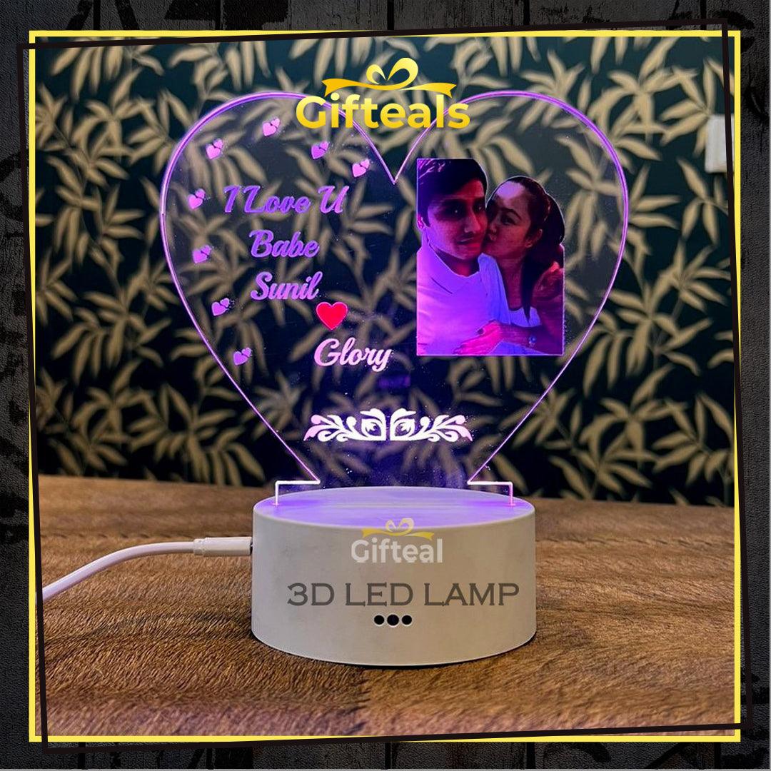 3D Lamp With Photo & Text - Gifteals