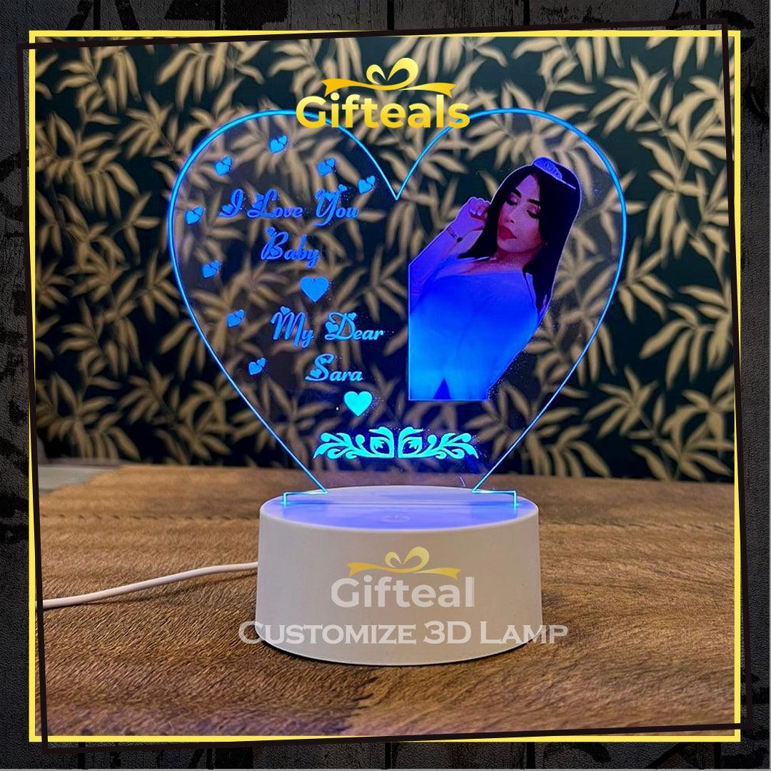 3D Lamp With Photo & Text - Gifteals