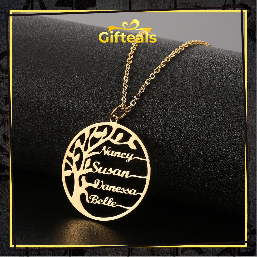 Family Tree Arabic/English Name Necklace - Gifteals