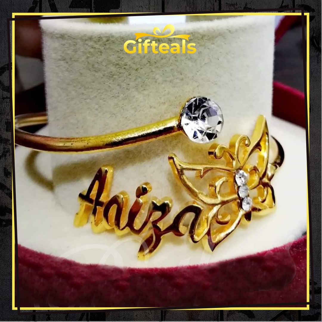 Double Name Buttlerfly Bangle - Gifteals