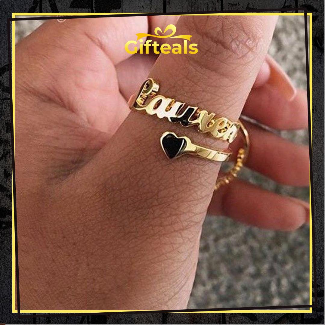 Single Name Ring With Heart - Gifteals