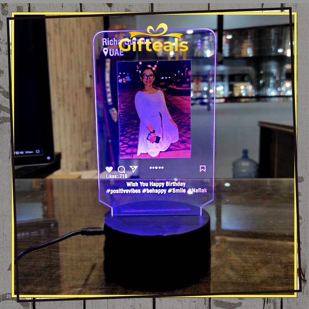 3D Lamp with Colour Photo & Text - Gifteals