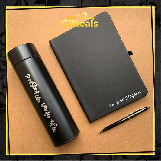 Name NoteBook with Bottle and Pen - Gifteals